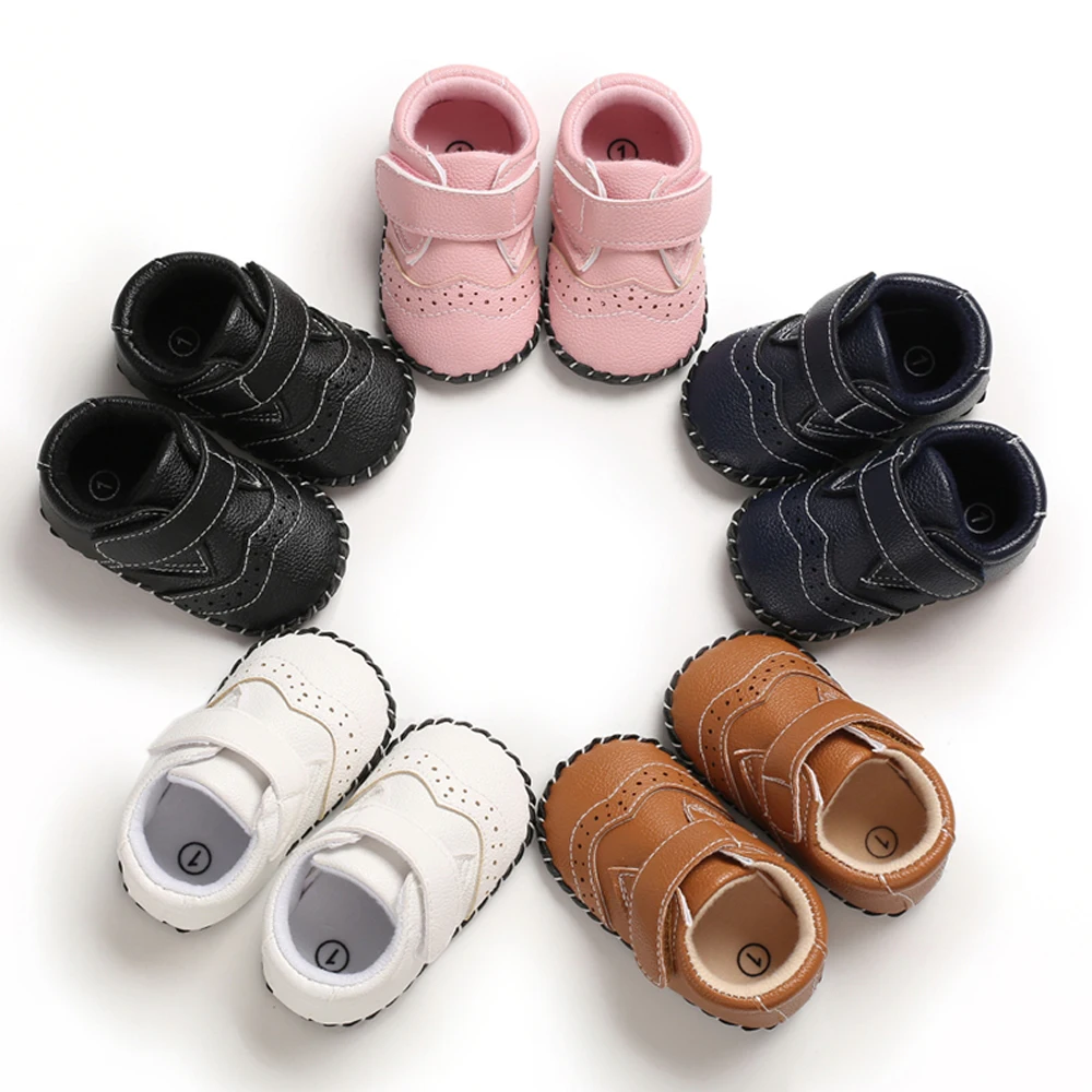 Hot Infant Baby Boy Girl Soft Sole Crib Newborn Leather Non-slip Shoes Sneaker