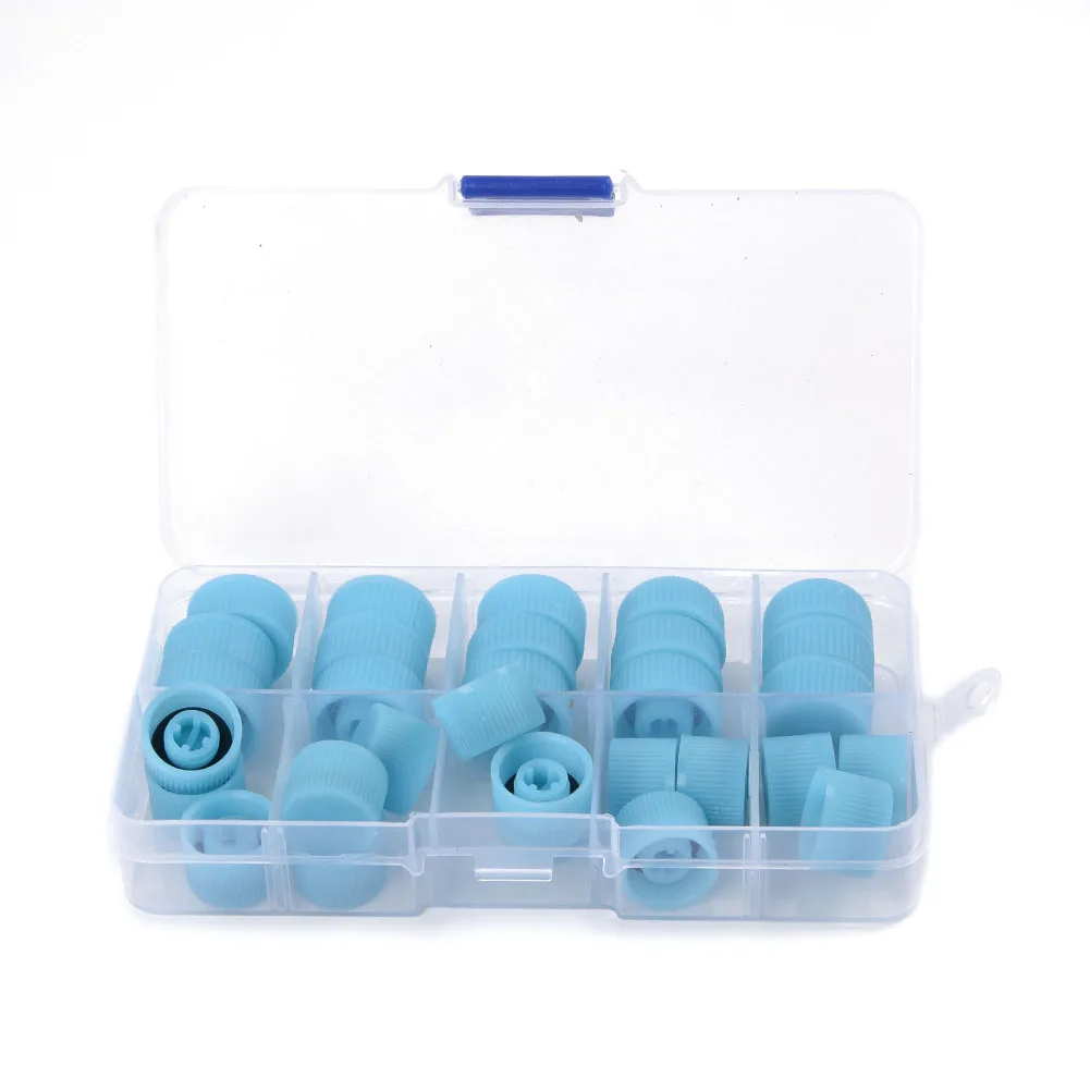 

Set 30pcs Auto Air Conditioner Refrigerant Car AC valve cap High Low Dust Cover Seal Replacement Tools Durable