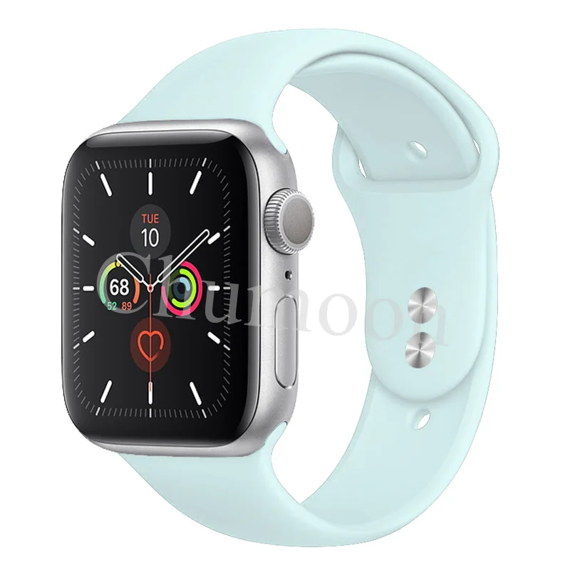 Спортивный ремешок для apple watch 38 мм 42 мм correa iwatch 4 ремешок 44 мм 40 мм силиконовый резиновый ремешок для часов Браслет apple watch 5 4 3 2 - Цвет ремешка: Gemstone green