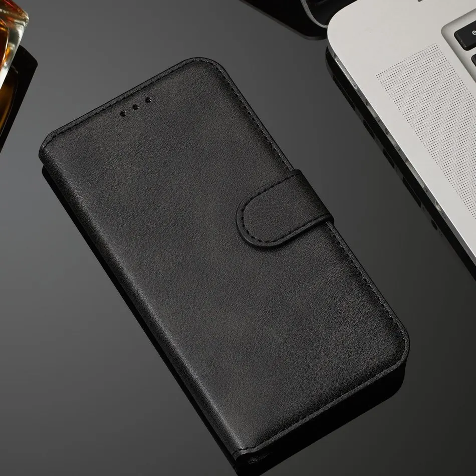 Кожаный чехол с подставкой для Redmi Note 8 Pro 8T K30 однотонный Чехол книжка бумажником