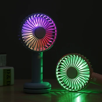 

Mini Handheld Donut charging small fan desktop mute handheld usb fan mini portable night light small fan Electric Cooling Fan