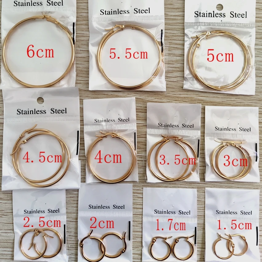 Wholesale 22Pairs  Hoop Earrings For Women Stainless Steel Wedding Jewelry 2