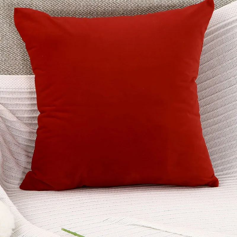 Бархатные декоративные подушки Твердый чехол для подушки наволочка 45x45 см декоративные домашние наволочки для дивана подушки сиденья Крышка - Цвет: Red