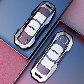 金属車のキーケースカバーfobのための適切なマツダ3 bm bn 6 gh gj gl CX-3 dk CX-4 gk CX-5 ke gh kf CX-8キロMX-5 iv rfタルガnd