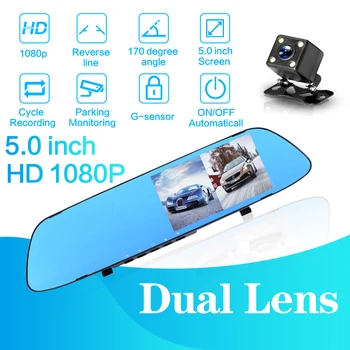 

5-inch LCD Car Rearview Mirror Driving Recorder HD Video Night Vision DVR Display Screen Rear View Mirror Dash Cam Camera
