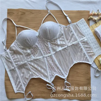 

See-through lace lingerie, waistcoat, garter belt, small bust, gathered tight, seductive nightclub uniform