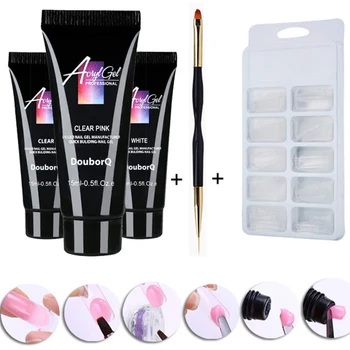 

Nail Gel Set UV LED Nail Gel Set Nail Extension Gel Kit Poly Gel Clear Acrylic False Nail Tips Double End Nail Pusher Nail Pen