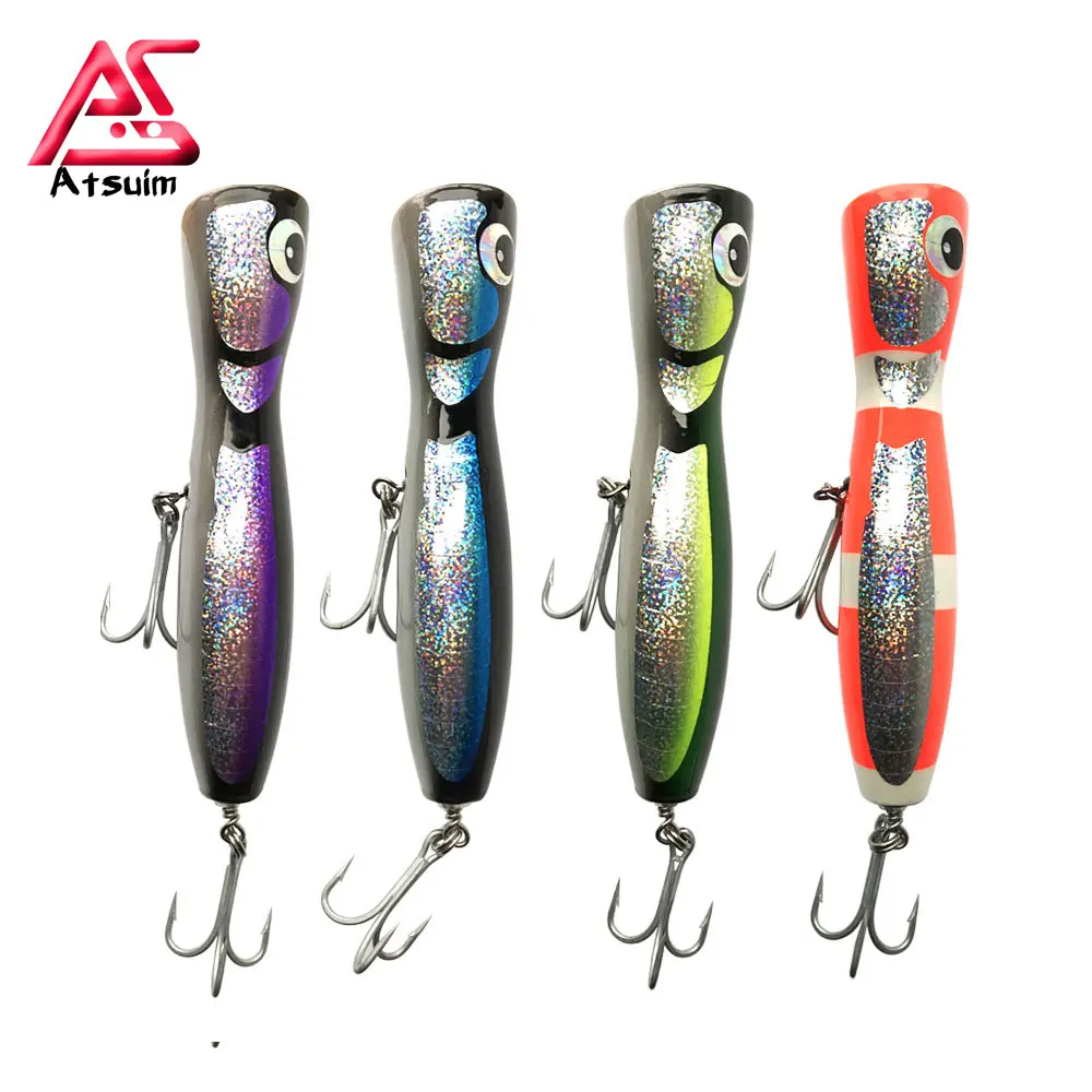 Как Поппер деревянная приманка большая игра Лодка Рыболовная Приманка 210mm120g