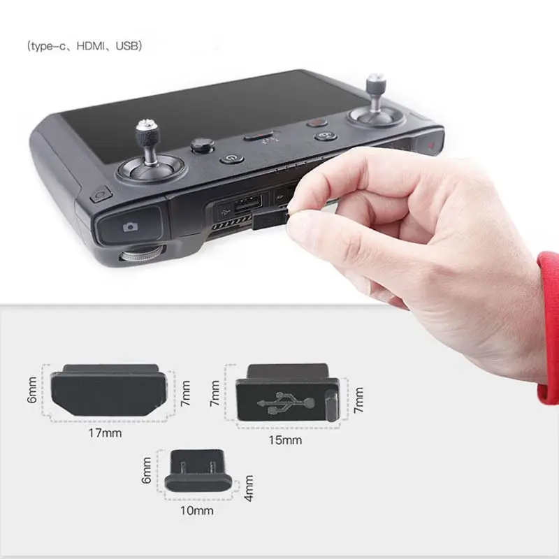 3 шт./компл. силиконовая Пылезащитная заглушка для DJI Smart контроллер HDMI/USB/type-C Интерфейс Пылезащитная Крышка для DJI Mavic 2 аксессуары