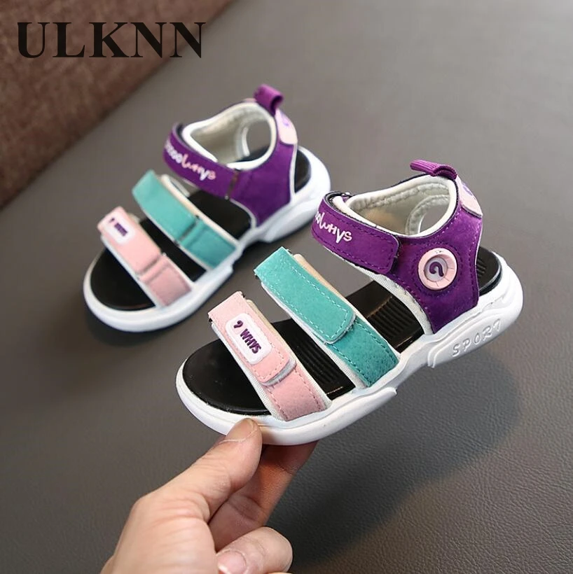

ULKNN Fashion Boys Girls Summer Lightweight Sandals Big Kids Sports Sneakers Soft Comfortable Children Beach Shoes Size 21-30