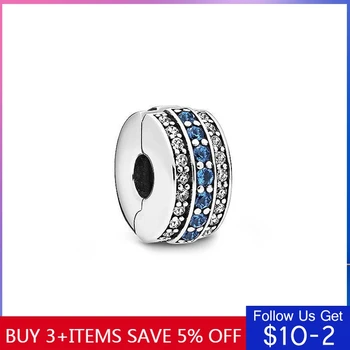 

CodeMonkey Authentic 925 Sterling Silver Blue Charms Clip Fit Original 3mm Bracelet & Bangle For Women Making Jewelry CMS1537