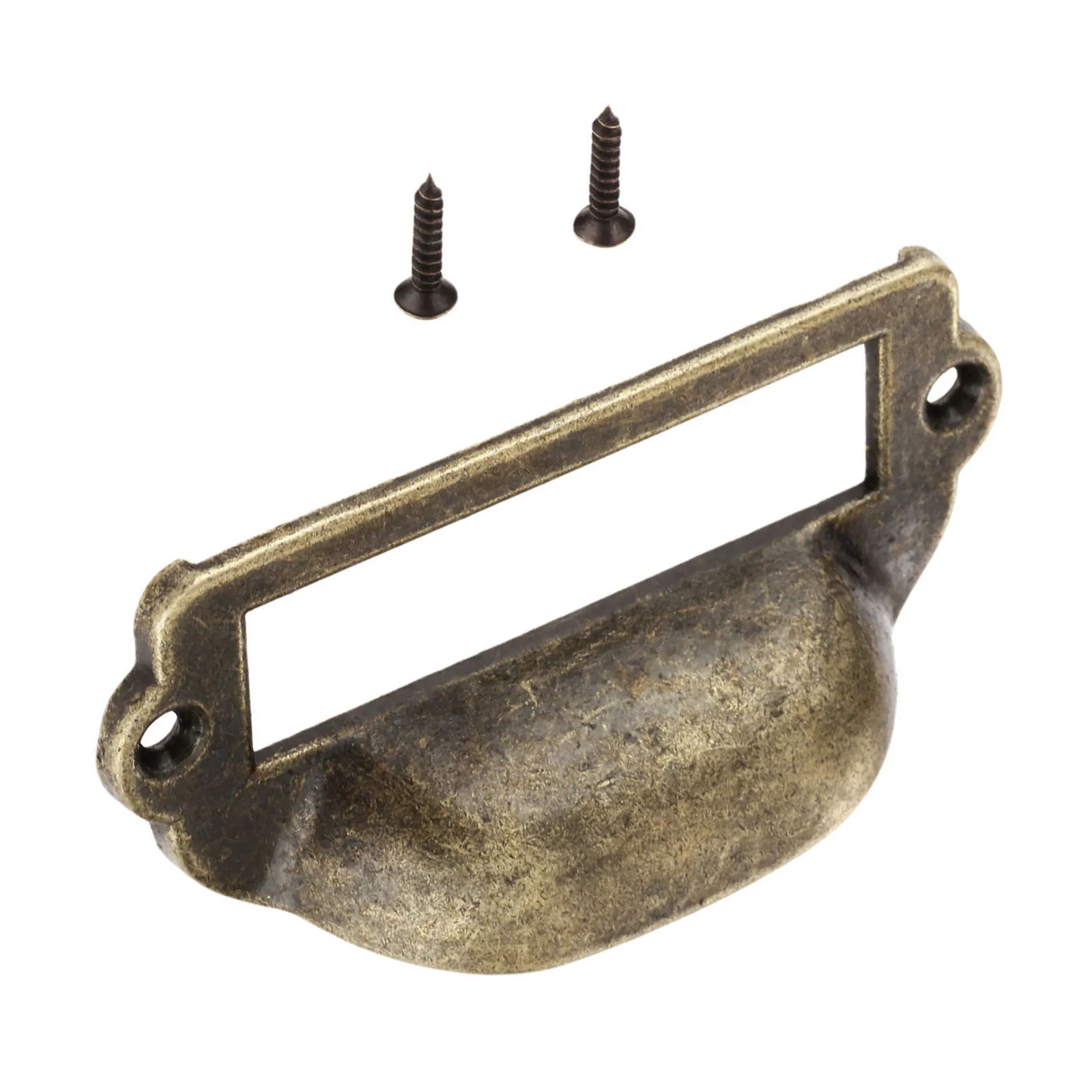 82x40MM Antique Brass Label Pull Frame Handle File Name Card Holder For