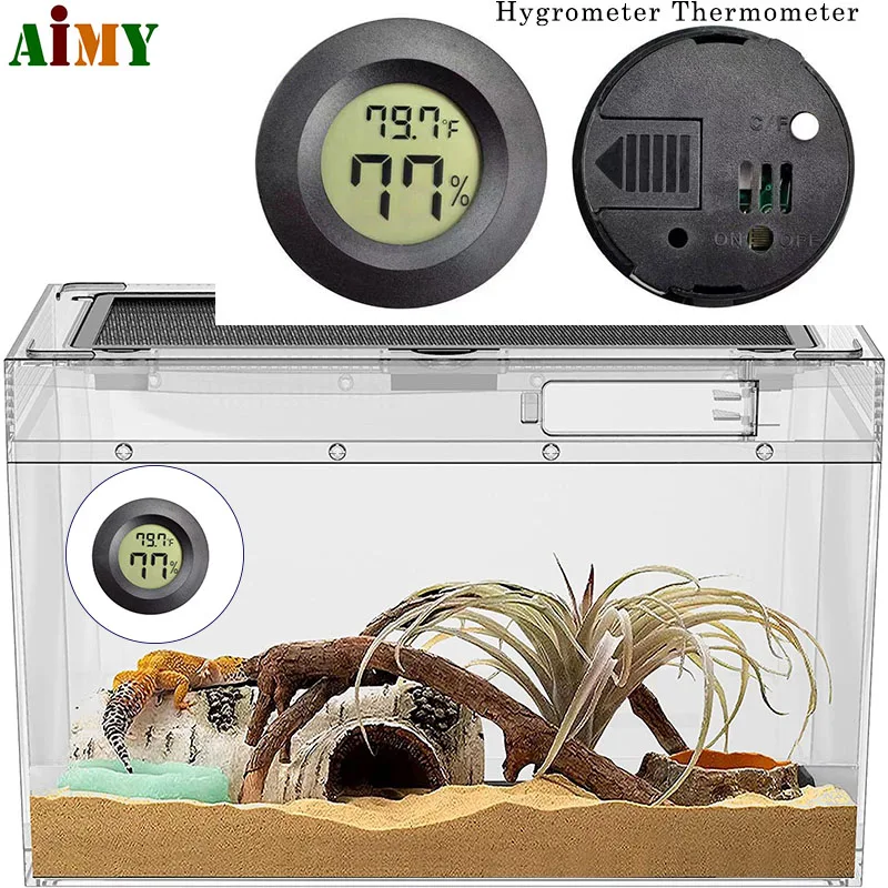 Mini Reptile Terrarium Thermometer Hygrometer with Probe Reptile Thermometer  and Humidity Gauge Digital Pet Thermometer with Fast Readout for Turtles  Lizards Care Aquariums (White) - Yahoo Shopping