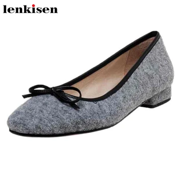 

Lenkisen handmade westen style rome round toe bowtie slip on low heels princess style gentlewomen daily wear maiden pumps L33