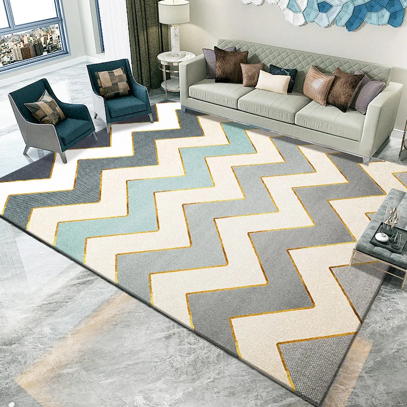 Простой ins скандинавские современные полосатый ковер модель гостиная комната спальня полный кровать-кровать ковер теплый и красивый коврик