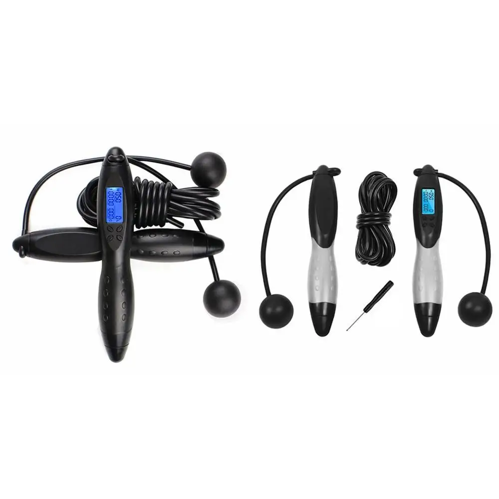 

Smart Electronic Counting Adult Fitness Skipping Rope High Definition Accurate Digital Display Anti-Slip Tpe Hand Grip 1 Set