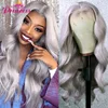 Princess Grey Colored Body Wave 13x4 Lace Front Human Hair 1