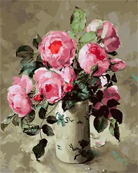 

DRAWJOY Framed Flower DIY Painting By Numbers Wall Art DIY Canvas Oil Painting Home Decor For Living Room Wall Art