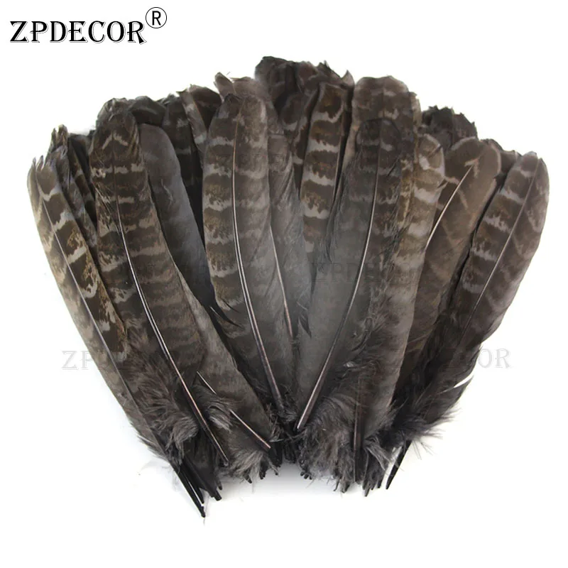 Zpdecor 10-15 см курица бахрома из пера фазана перья с крыльев перья - Цвет: Серый