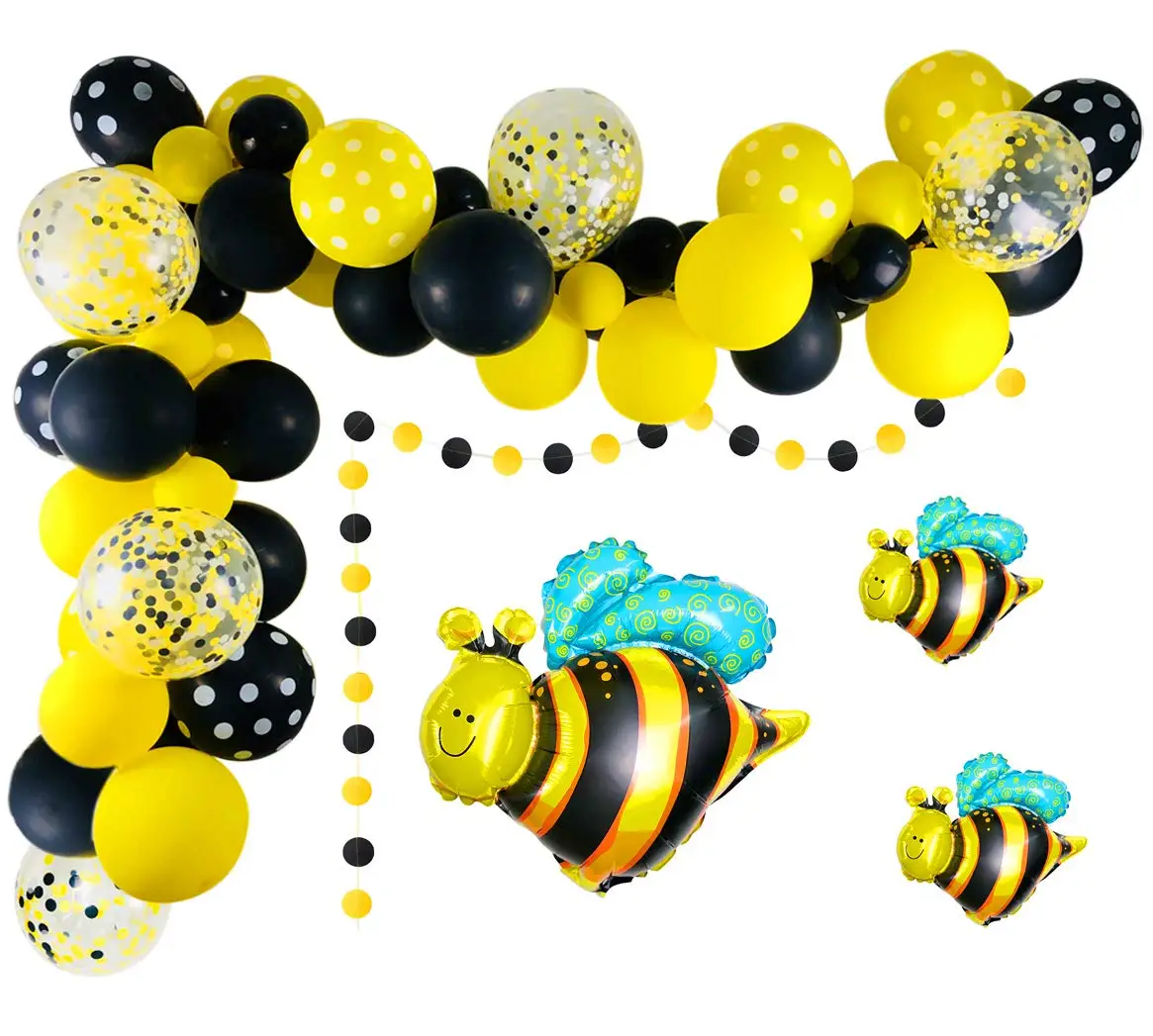 METABLE Bumblebee воздушные шары-гирлянды комплект, 100 шт желтые черные воздушные шары пчелиный конфетти воздушный шар из фольги Воздушные шары Золотая лента