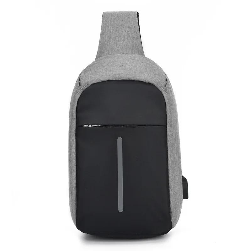 

Men Oxford Cloth Anti-Theft Chest Pack Casual Business USB Charging Multi-functional Shoulder Backpack