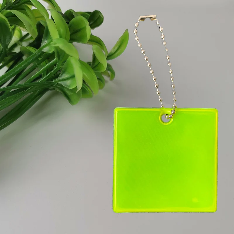 MEILITE-luces de vela cuadradas reflectantes, llaveros con bolsa reflectante, llaves personalizables para advertencia de seguridad de tráfico, 500