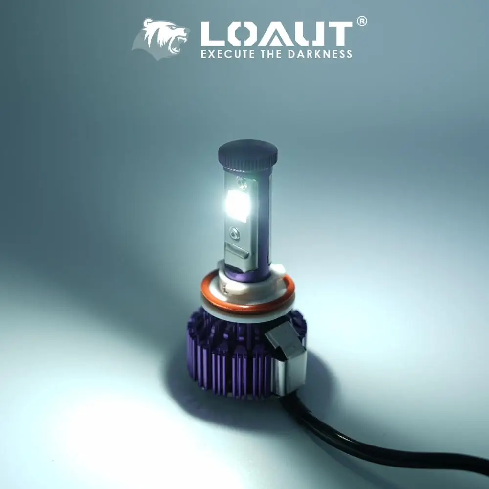LOAUT Авто фара замена лампы led H11 H8 H9 6000K 8000K холодный белый автомобильные аксессуары 12V 24V 12000LM 60W