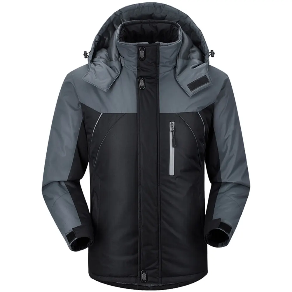 Men Winter Windbreak Plush Coat Thick Warm Windproof Hooded Outwear Jackets TS95