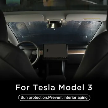 

Car Front Window Sunshade Sun Shade Windshield Visor Cover Front Rear Window Shield Protection Heat insulation For Tesla Model 3