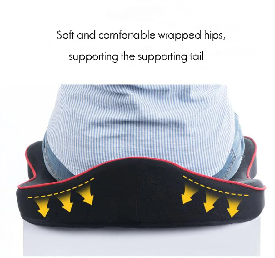 Premium Memory Foam Seat Cushion Coccyx Orthopedic Car Office Chair Cushion Pad for Tailbone Sciatica Lower Back Pain Relief