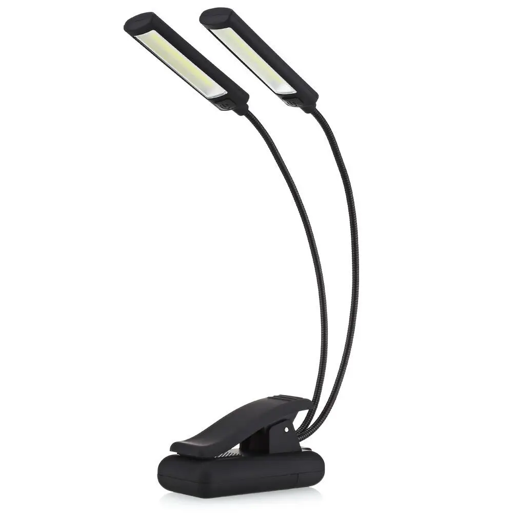 COB Adjustable LED Clip Booklight Piano Music Stand Flexible Torch Book Lamp Study Portable Rechargeable