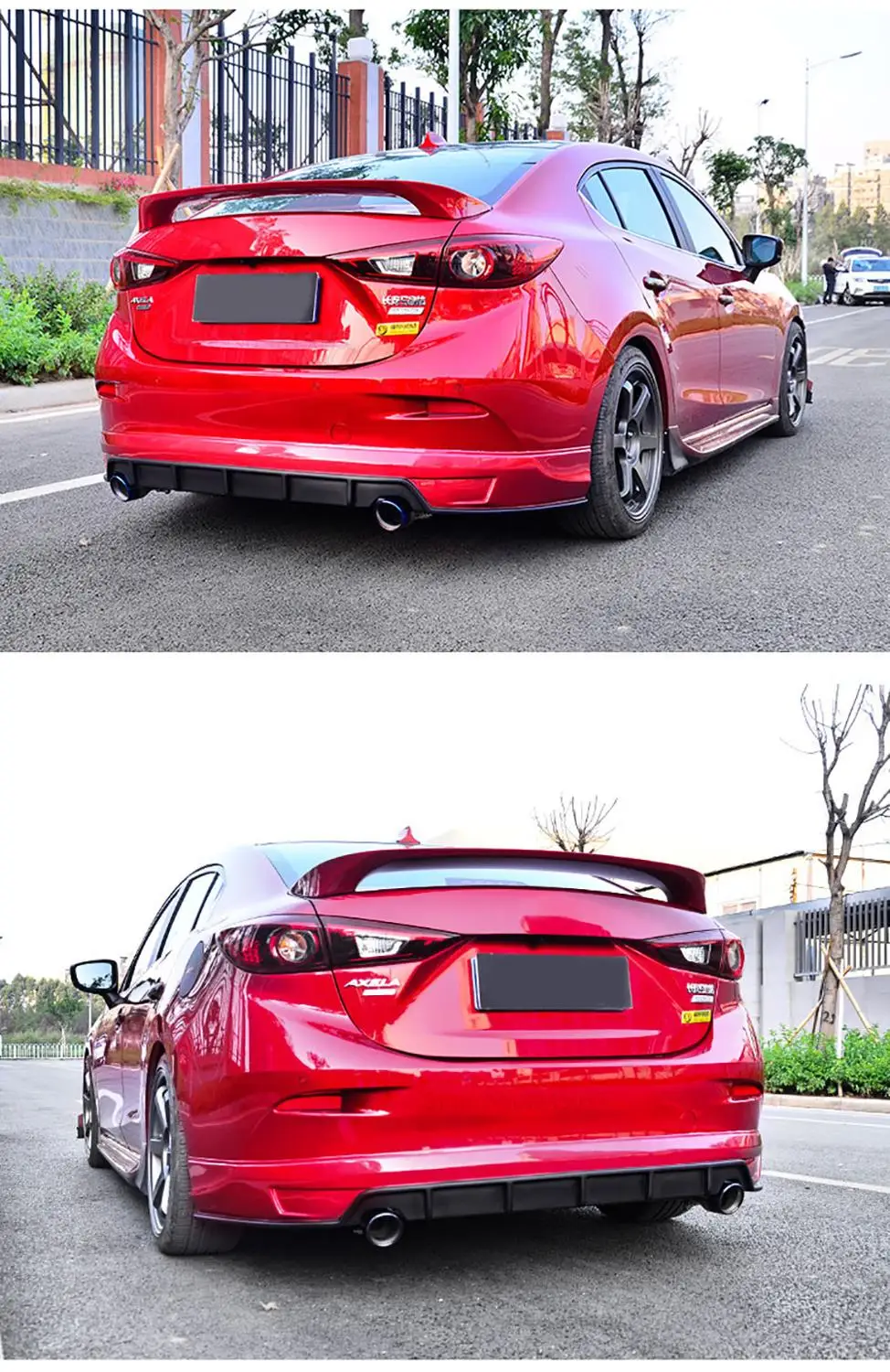 AITWATT для Mazda 3 Axela седан черный Задний спойлер крыло задний хвост для губ белый спойлер для автомобиля