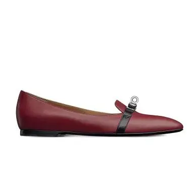 Bonjean/модные кожаные туфли на плоской подошве женские повседневные туфли с острым носком без шнуровки Ins стильные украшения для обуви с пряжкой серый, черный - Цвет: Бордовый