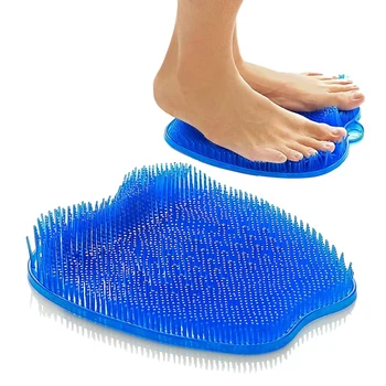 

Shower Foot Scrubber with Non Slip Suction Cups - Massager Mat Foot Cleaner with Soft & Firm Bristles - Best for Cleaning Feet a