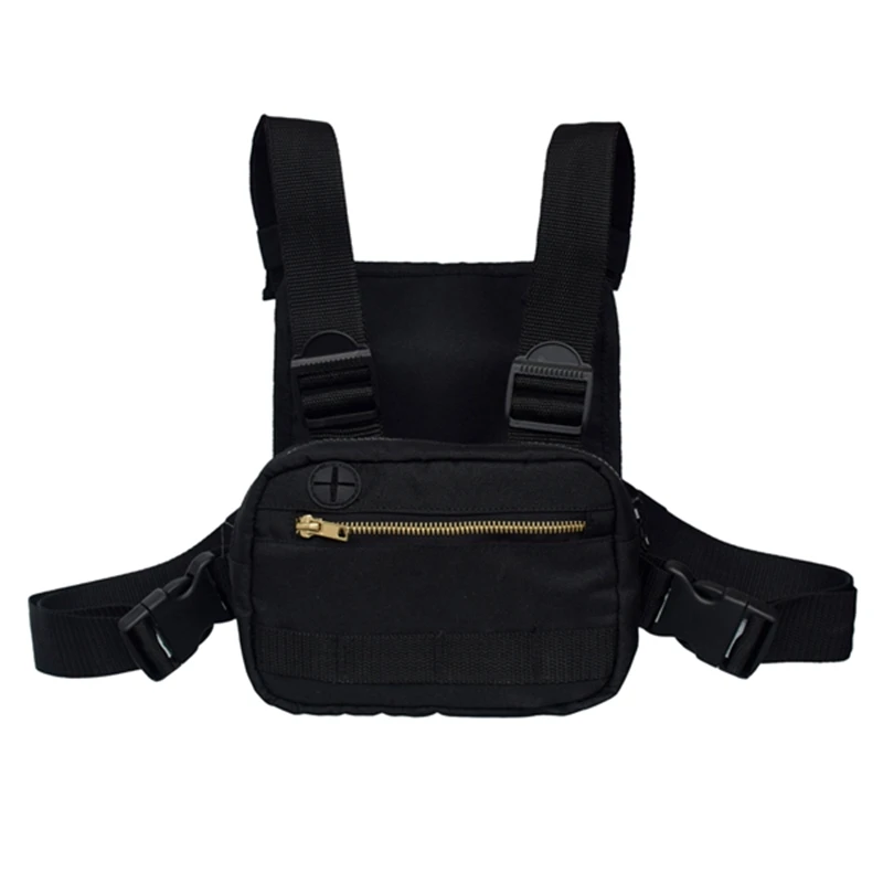 

TOP!-Black Waist Bag Hip Hop Street Wear Functional Chest Bag Camouflage Cross Shoulder Bag