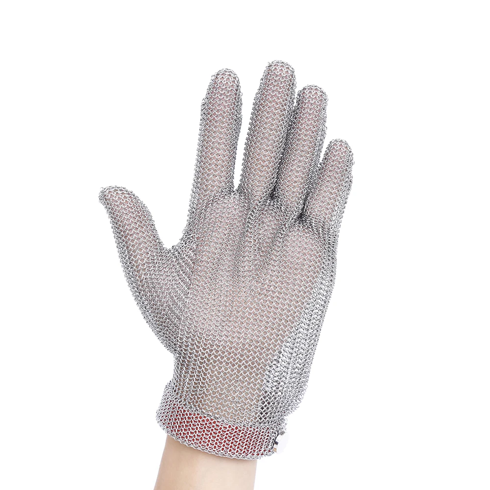 

Hot New Plastic Belt Stainless Steel Mesh Glove Cut Resistant Protective Gloves Anti-Cutting Glove for Kitchen Workplace Working