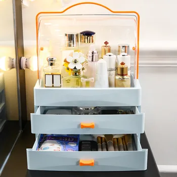 

Portable Cosmetic Storage Box Makeup Drawer Organizer Box Waterproof Desktop Sundries Dustproof Storage Drawer 30x20x39cm
