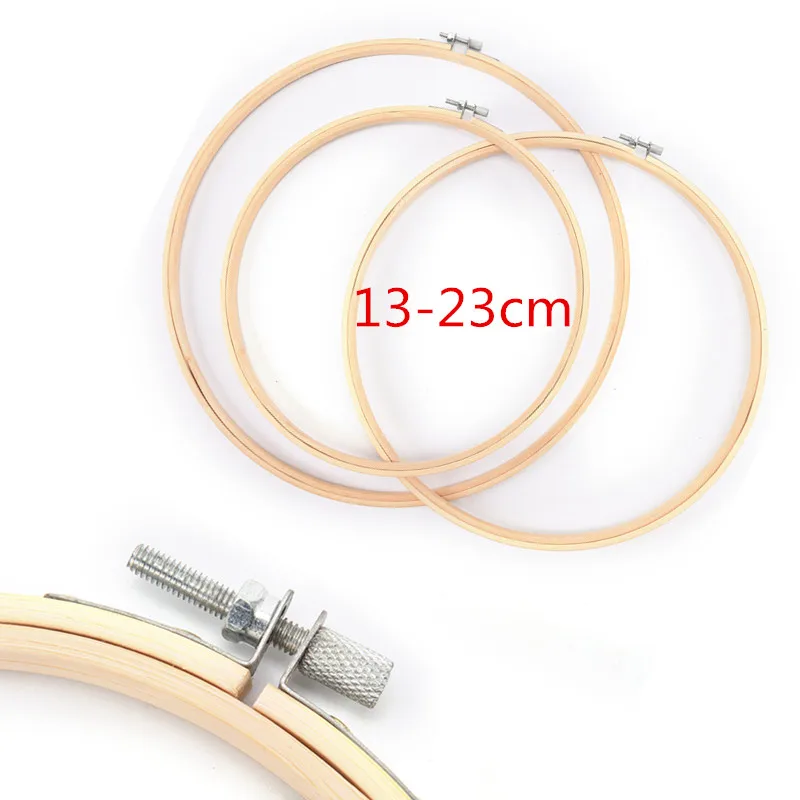 1PCS Bamboo Frame Embroidery Hoop Ring DIY Needlecraft Cross Stitch Machine Round Loop Hand Household Sewing Tools 5Sizes