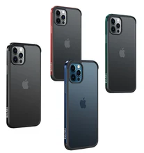 

Frosted Smoke Matte Case For iPhone 13 Mini 12 Pro Max Luxury Brand Metal+Silicone 2 Layer All-inclusive Frame Anti-Knock