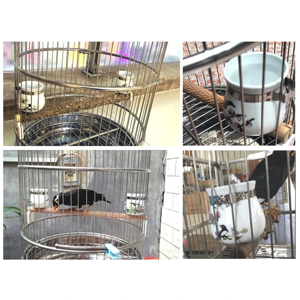 2 шт Птица кормушка для попугаев Pet керамическая миска для кормления клетка пищевой контейнер для воды