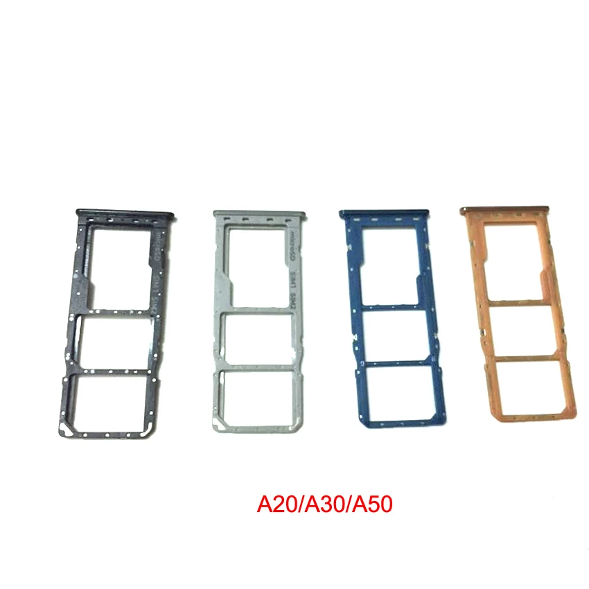 Две Sim карты держатель лотка для samsung Galaxy A10 A105F A105 A20 A205 A205F A30 A305 A305F A50 A505 A505F лотка sim-карты слот запасная деталь