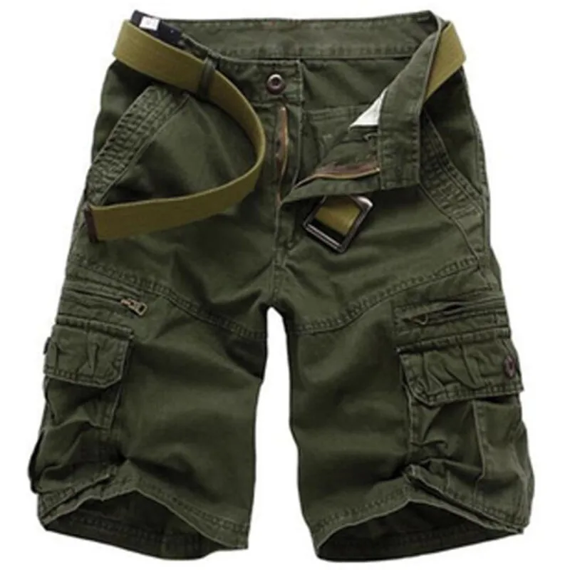 Pantalones cortos informales de verano hombres camuflaje Pantalones Hombre táctico militar de pantalones cortos de algodón de moda pantalón de camuflaje de talla grande 28-40