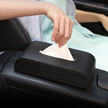 

Car Tissue Box Cover Tissue Box Boxes holder PU Leather towel inside paper Block Accessories FOR Porsche Cayenne Macan 911