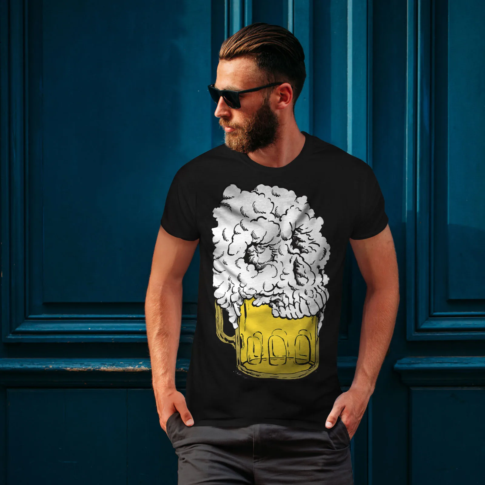 

Death Beer Horror Skull Graphic Design Printed T-Shirt. Summer Cotton Short Sleeve O-Neck Men's T Shirt New Gift S-3XL