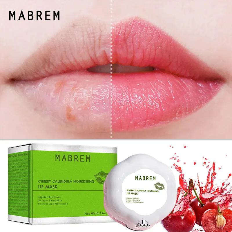 

MABREM Cherry Moisturizing Lip Mask Flavor Nourish Relieve Dryness Lip Balm Lighten Lip Line Remove Dead Skin Protect Lip Care