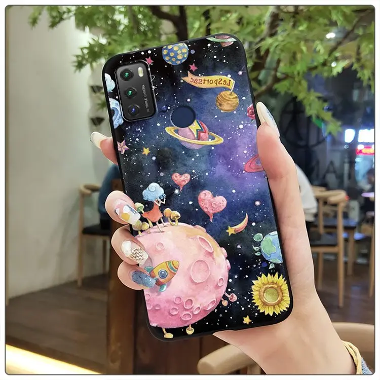 Anti-dust Durable Phone Case For TCL 20E/20Y/6125F New Anti-knock Cute Back Cover Cartoon TPU cell phone pouch with strap
