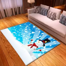 Merry Christmas Carpets Area Rugs Parlor Xmas Snowman Mat Dining Room Kids Room Bedroom Cartoon Rug Carpet for Living Room Decor