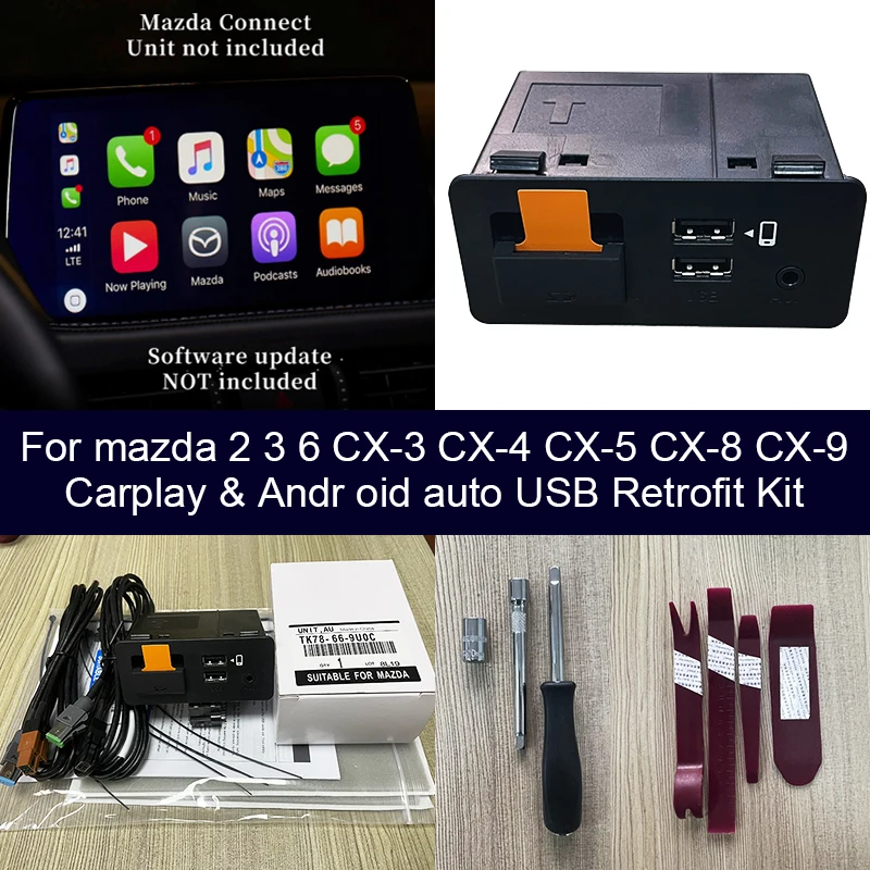4.0/3 Carplay Wireless Adapter Mini Apple Carplay Box für Mazda 2 / 6 Cx-5  Cx-8 Cx-9 Mx-5 Cx-3 Cx30 Mx-30 Cx-50 Cx-60