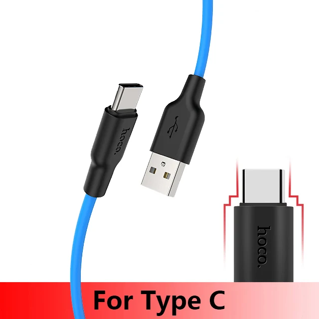 HOCO X21 Plus Мягкий силиконовый USB кабель для iPhone 11 pro max type-C кабель для samsung Xiaomi huawei Micro кабель 2 м 1 м 0,25 м - Цвет: type c cable