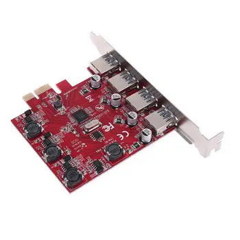 

VL805 Chipset 4 Ports PCI-E to USB 3.0 Expansion Card Independent Power Adapter K1AB